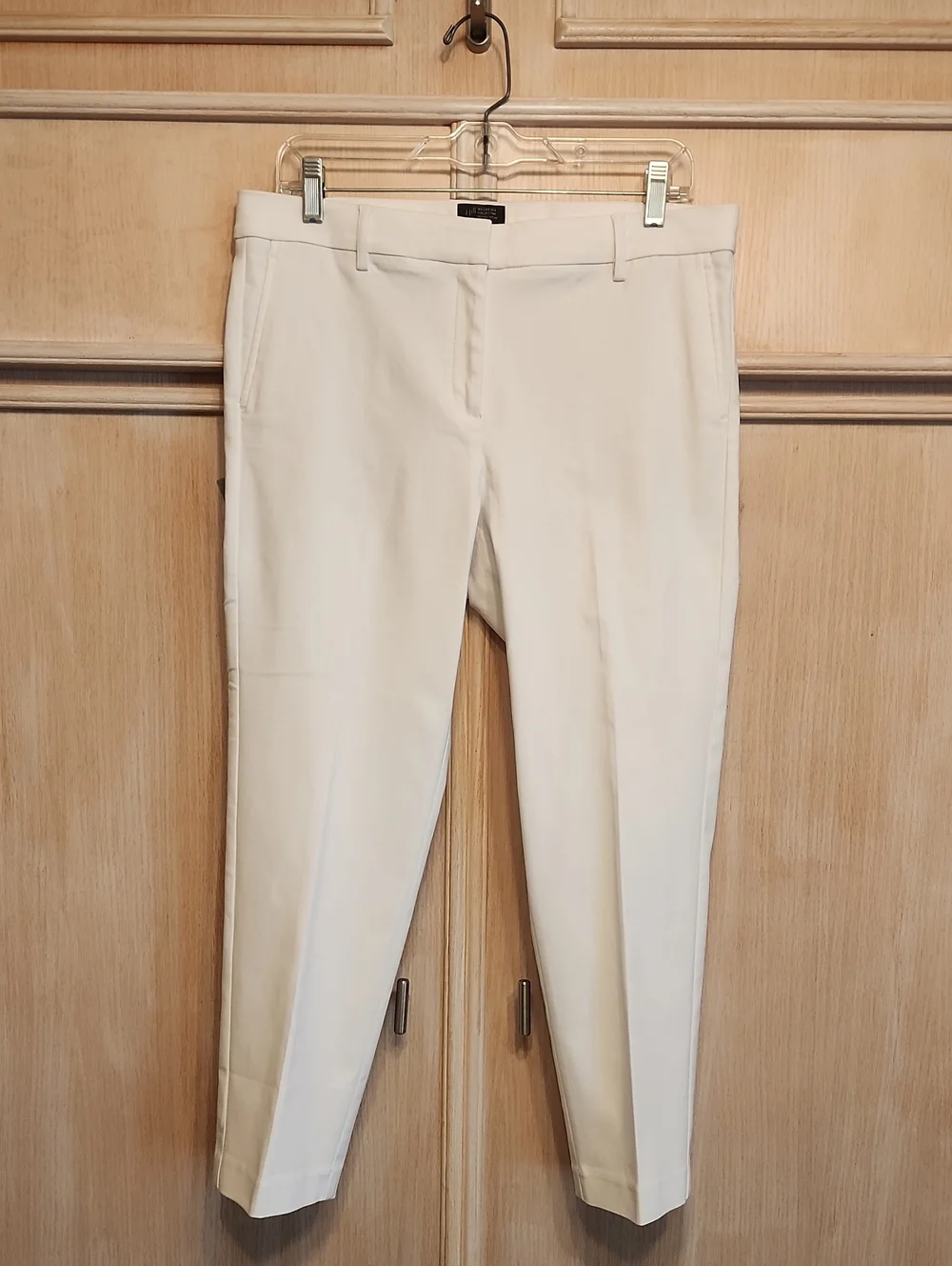 J. Jill Women's Wearever White Refined Woven Trousers SZ 12P